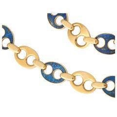 BULGARI Lapis Lazuli Anchor Link Necklace