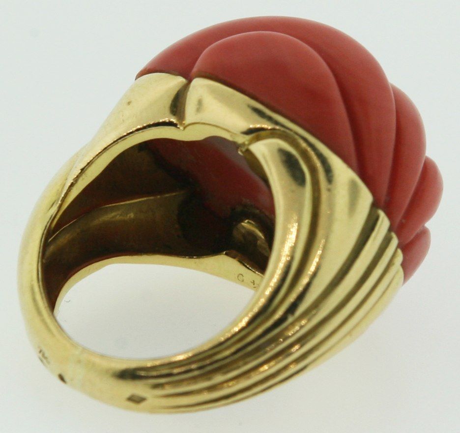 CARTIER PARIS Fluted Coral Ring 1