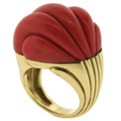 CARTIER PARIS Fluted Coral Ring