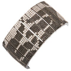 White and Black Diamond Link Bracelet