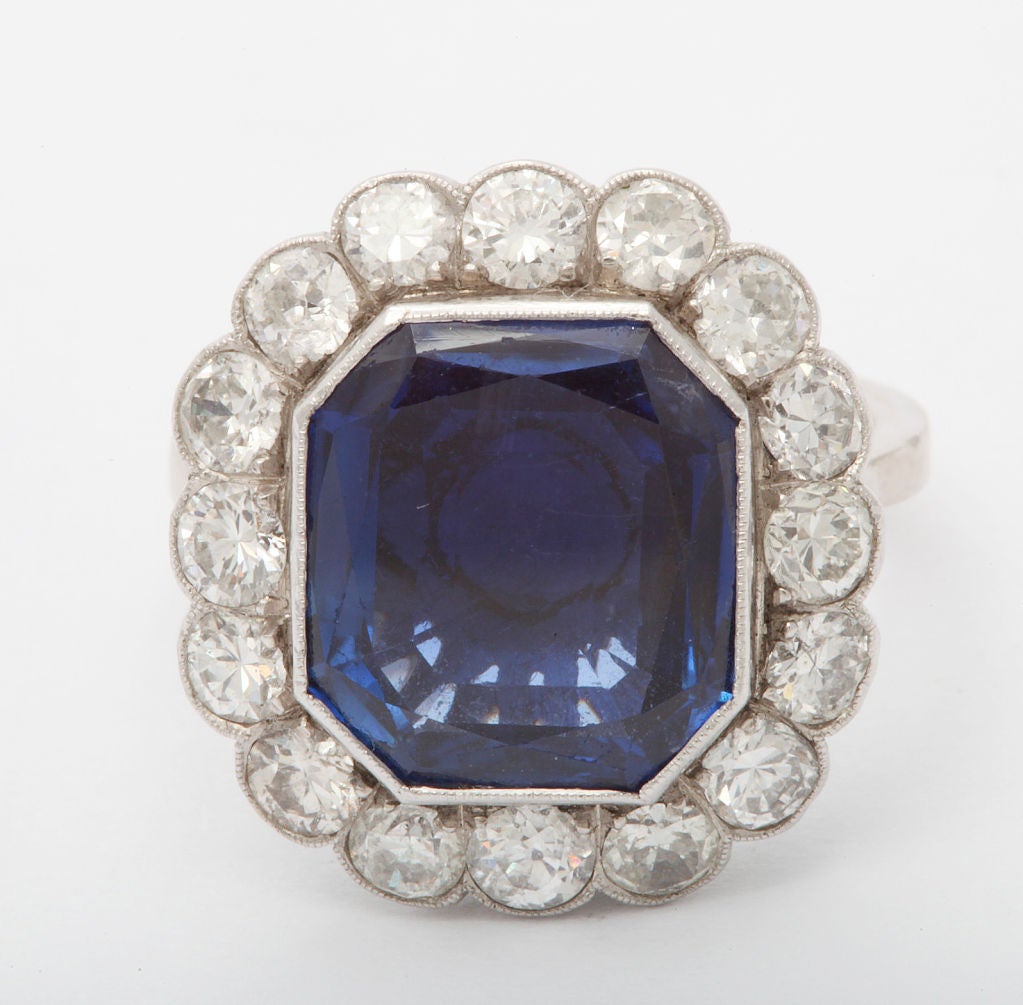 BURMESE SAPPHIRE and Diamond Ring