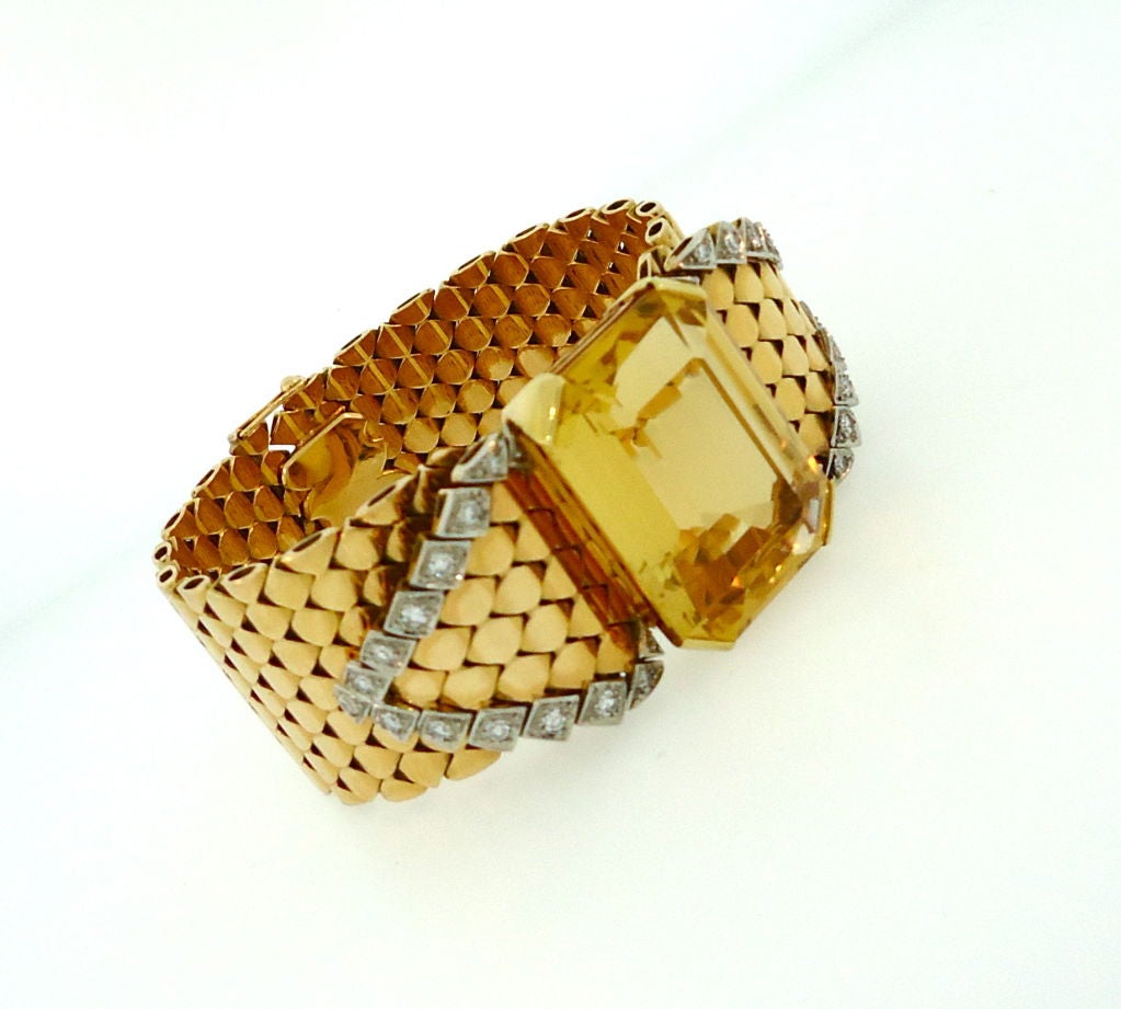 Bold Retro Citrine Bracelet