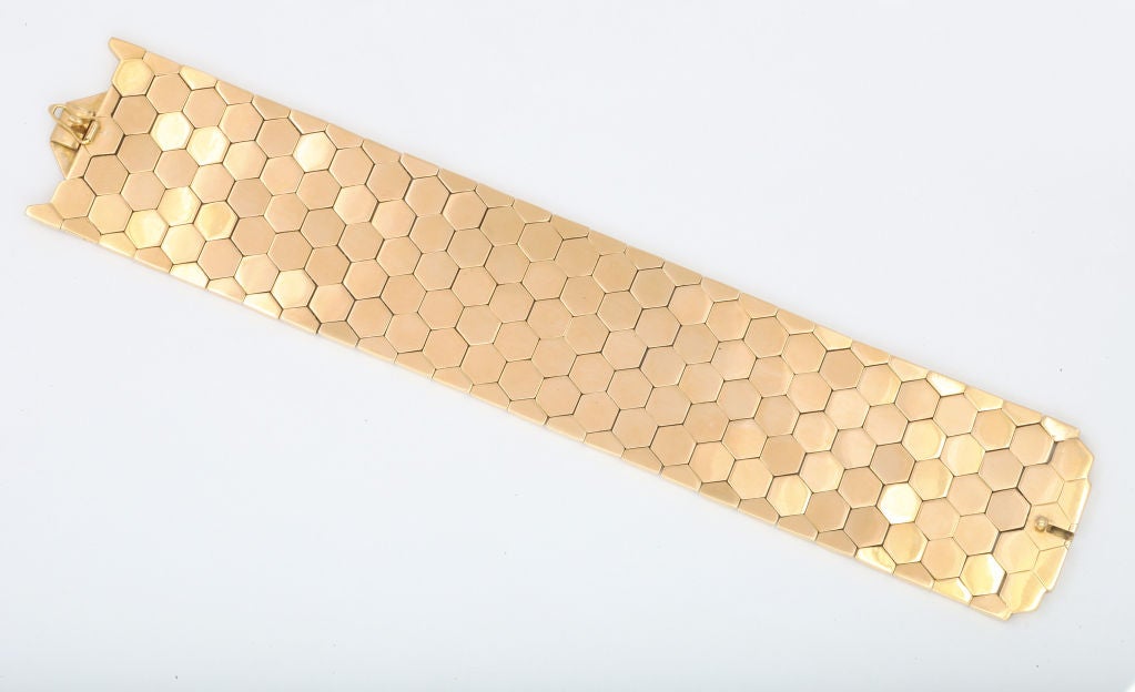 Women's Retro Wide Honeycomb Bracelet For Sale