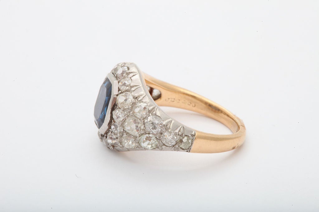 J.E. Caldwell Diamond and Sapphire Dome Ring