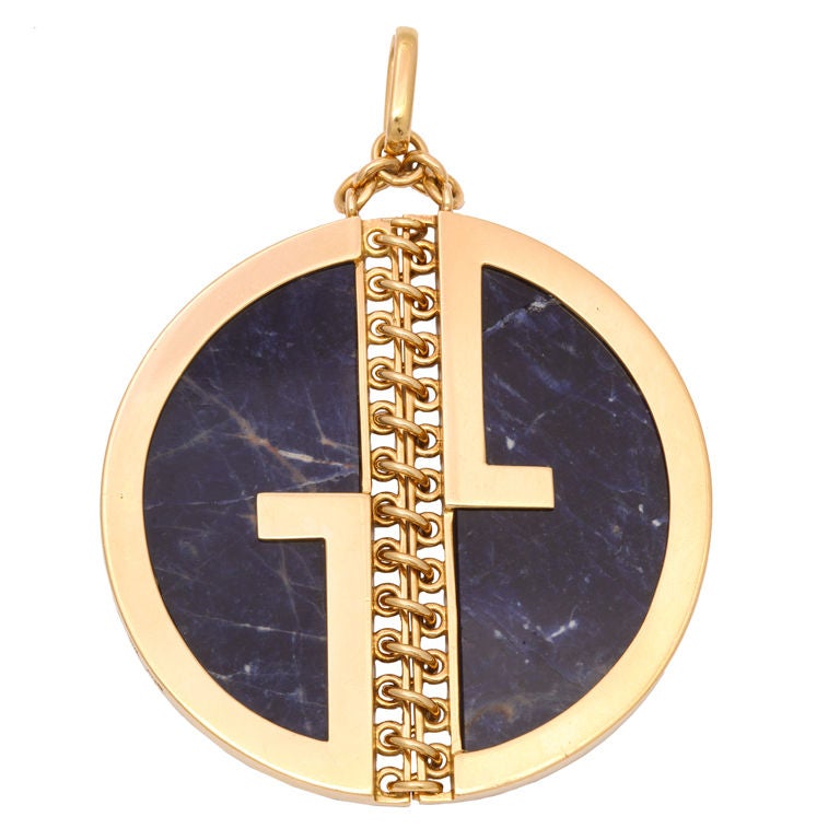 GUCCI Lapis Pendant For Sale