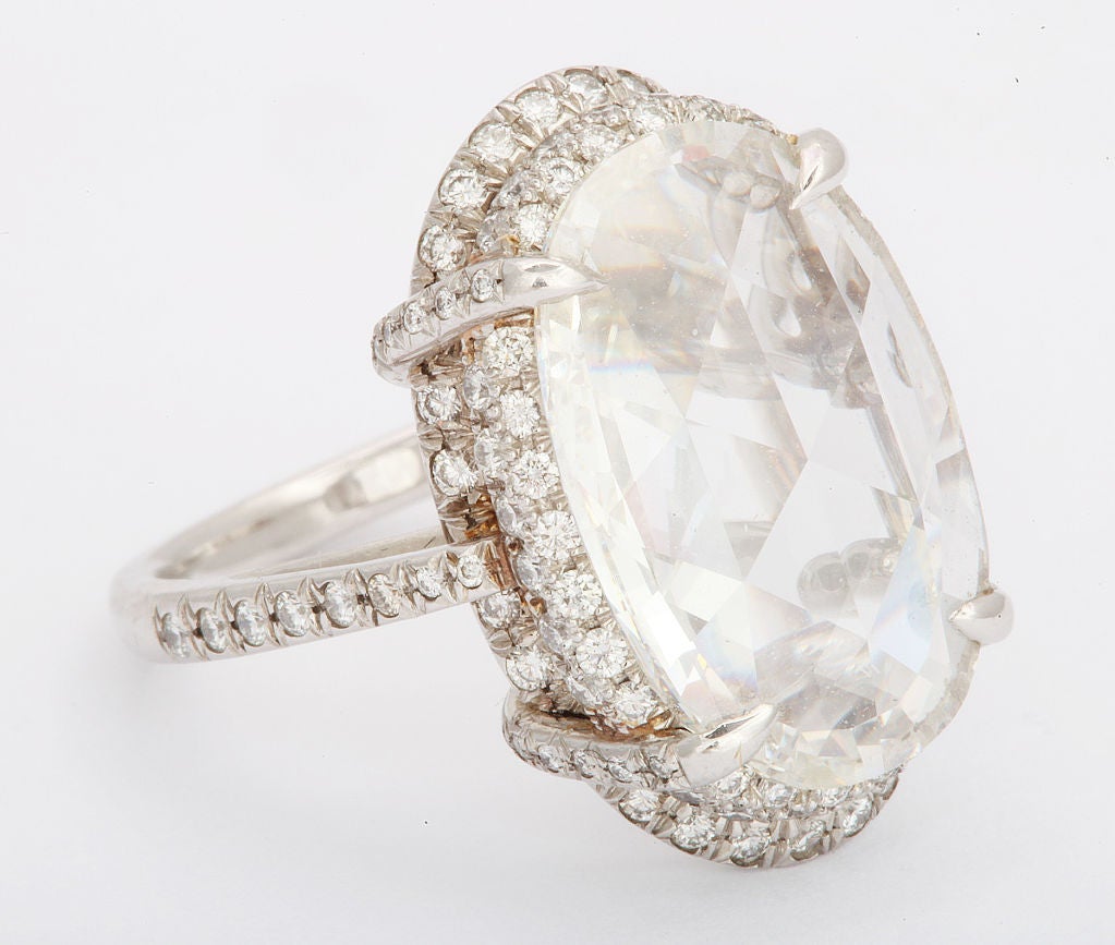 Women's Oval Rose Cut Diamond Ring For Sale