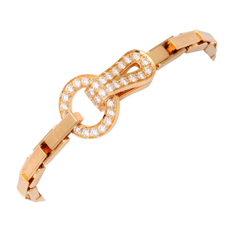 CARTIER PARIS Link Bracelet Set with Diamonds For Sale
