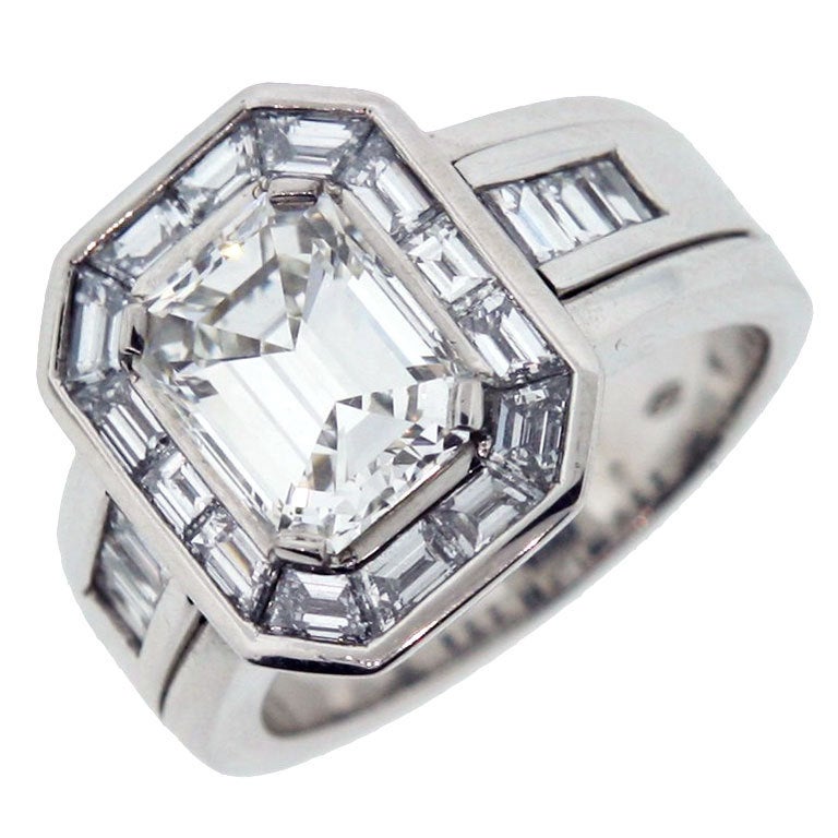 Asscher Cut Diamond Engagement Ring For Sale