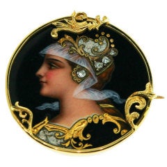 Art Nouveau Portrait Pin