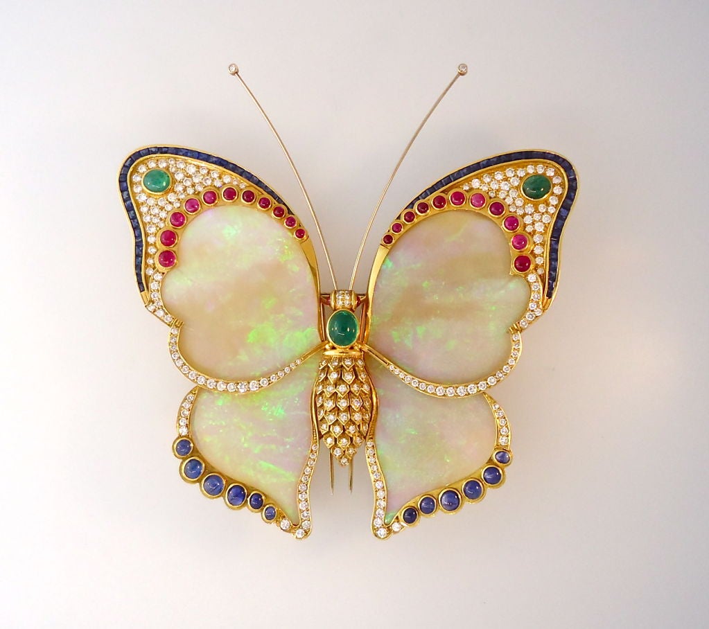 Breathtaking Opal Butterfly Pendant