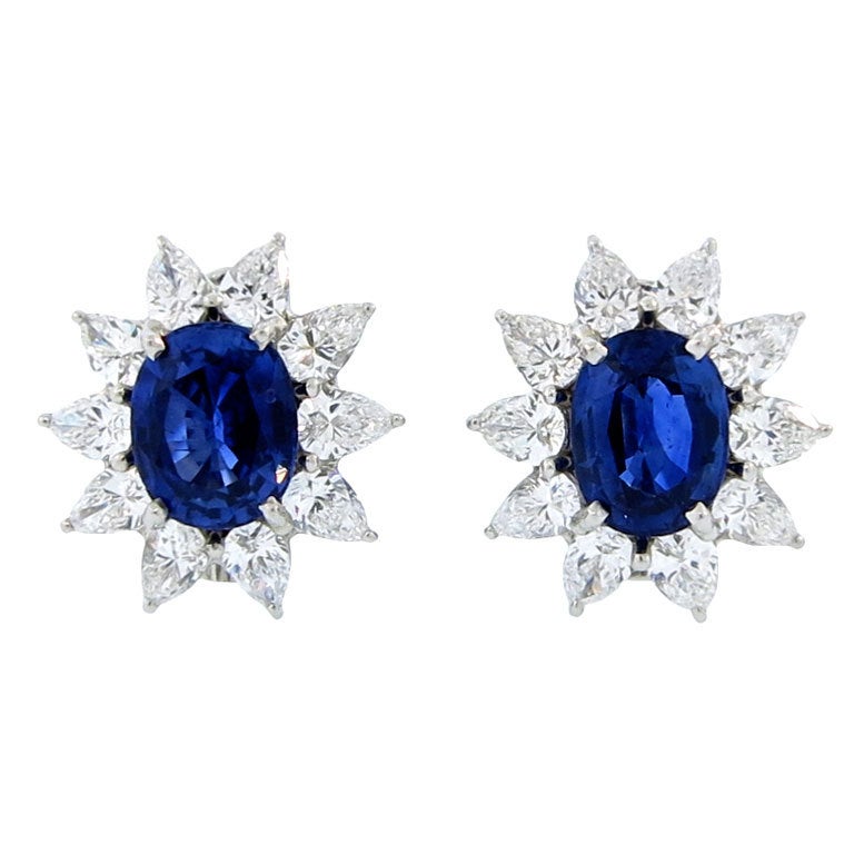 Sapphire Diamond Ear Clips For Sale