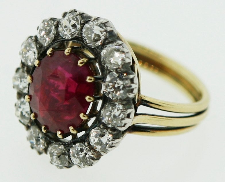 Burmese Ruby and Diamond Ring