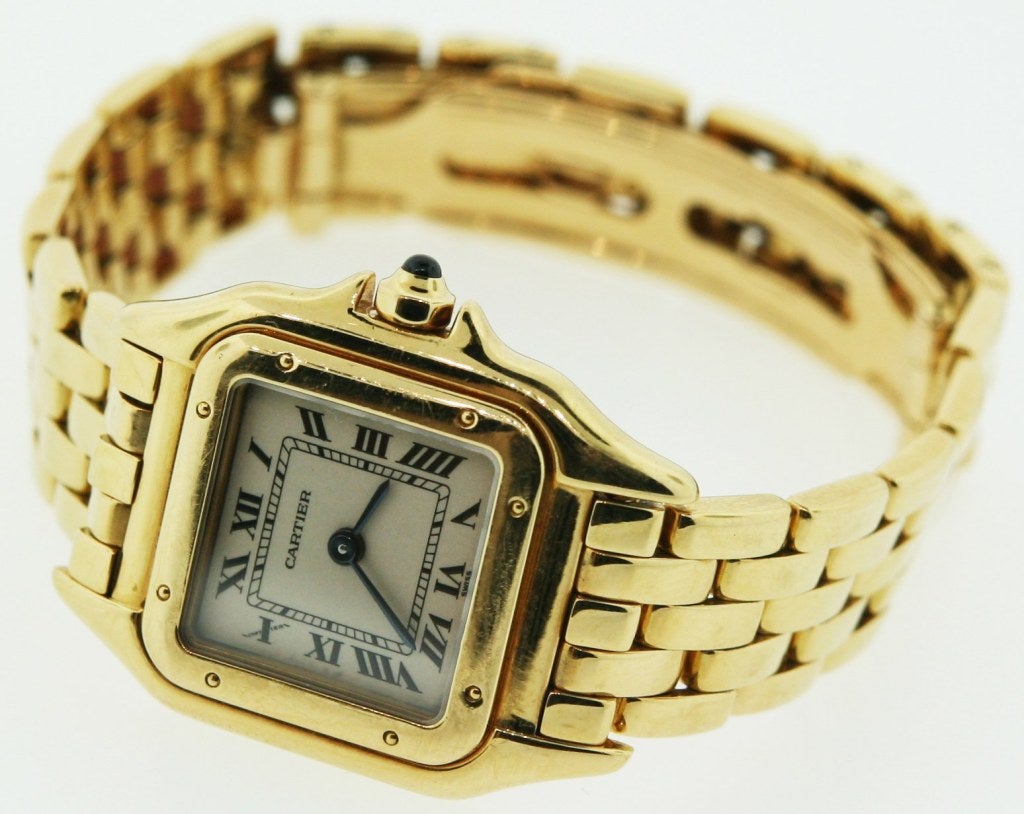 Women's CARTIER PANTHERE Gold Wristwatch For Sale