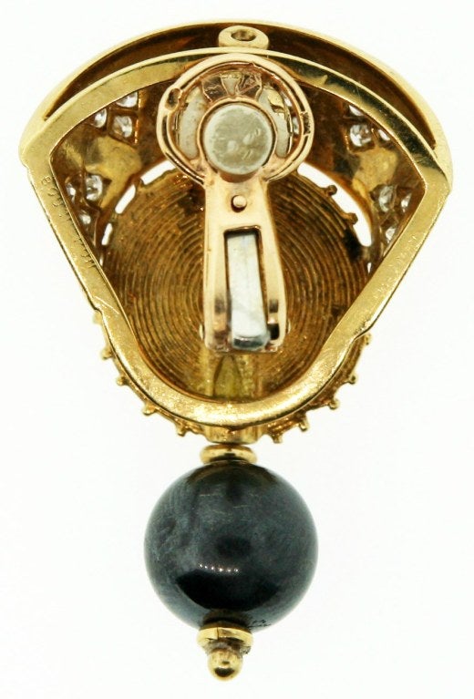 BOUCHERON PARIS Gold, Diamond and Hematite Earclips
