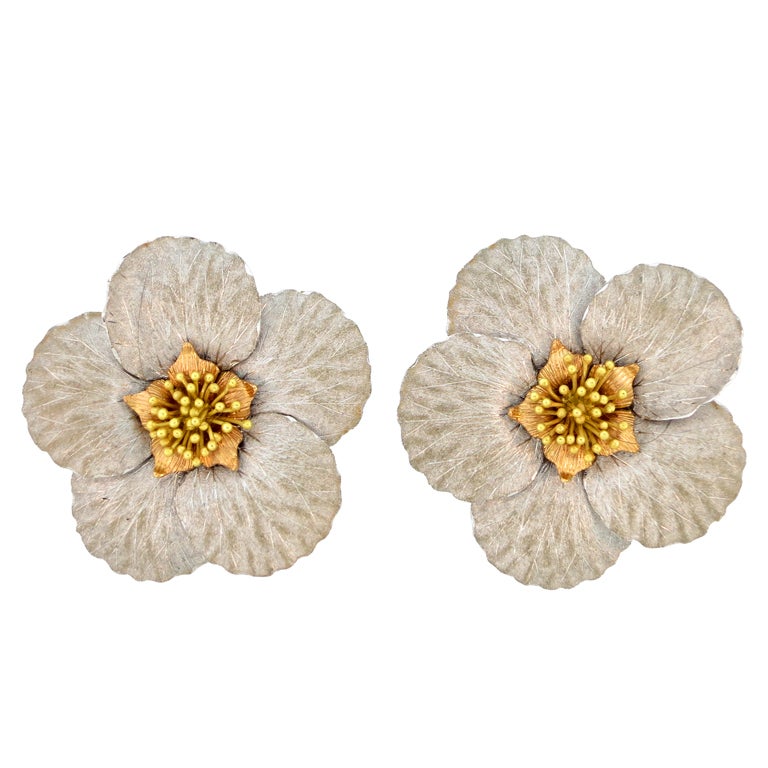 BUCCELLATI Flower Ear Clips For Sale