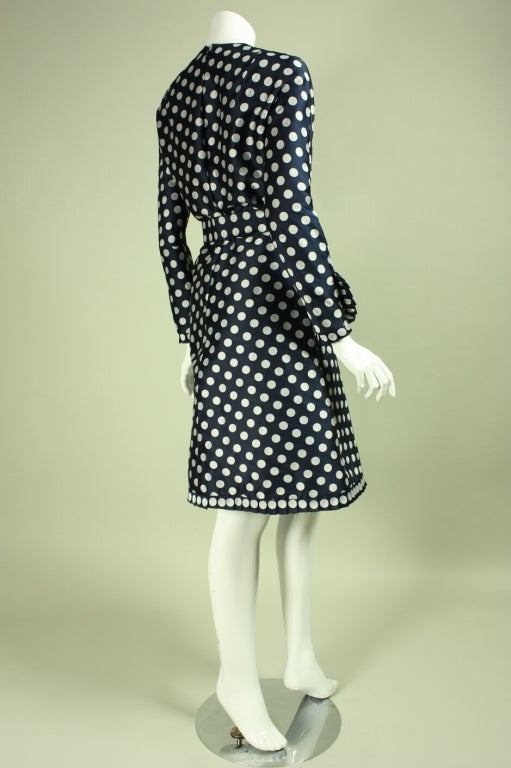 Black 1960's Geoffrey Beene Polka-Dotted Cocktail Dress For Sale