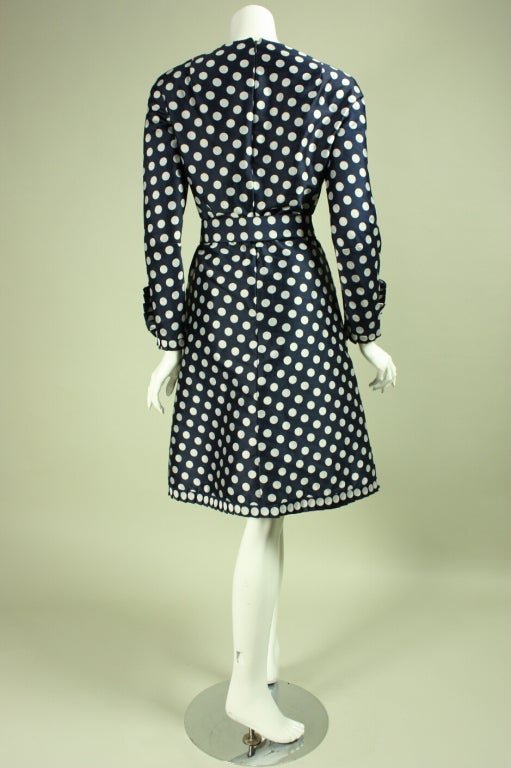 Women's 1960's Geoffrey Beene Polka-Dotted Cocktail Dress For Sale