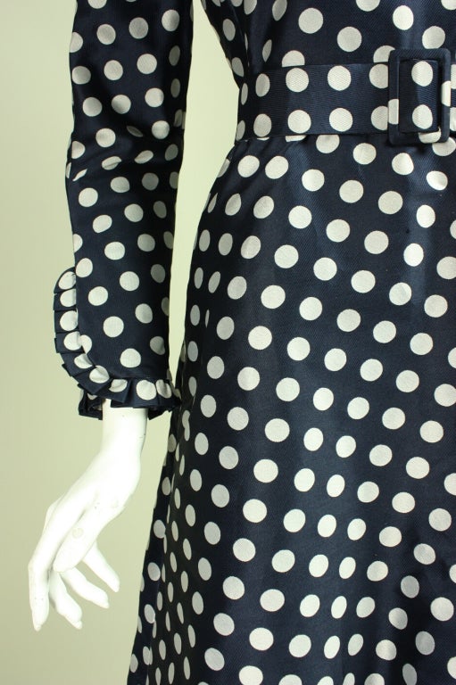 1960's Geoffrey Beene Polka-Dotted Cocktail Dress For Sale 1