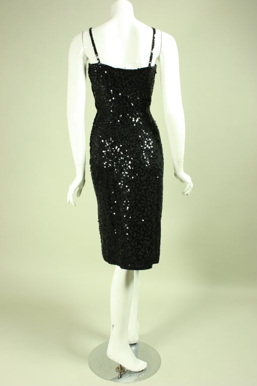 Women's 1950's Ceil Chapman Sequined Cocktail Dress