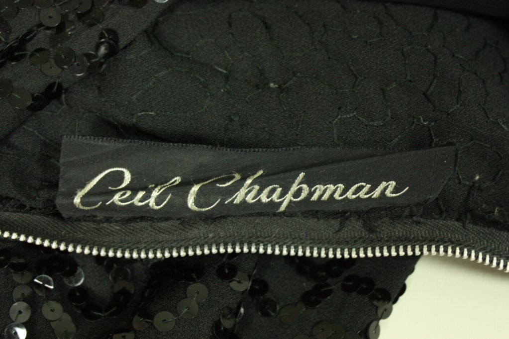 1950's Ceil Chapman Sequined Cocktail Dress 3