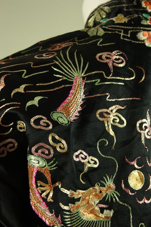 1940's Chinese Embroidered Satin Jacket 2