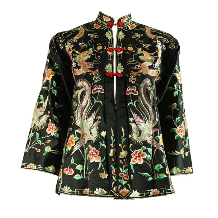 1940's Chinese Embroidered Satin Jacket at 1stDibs | chinese ...