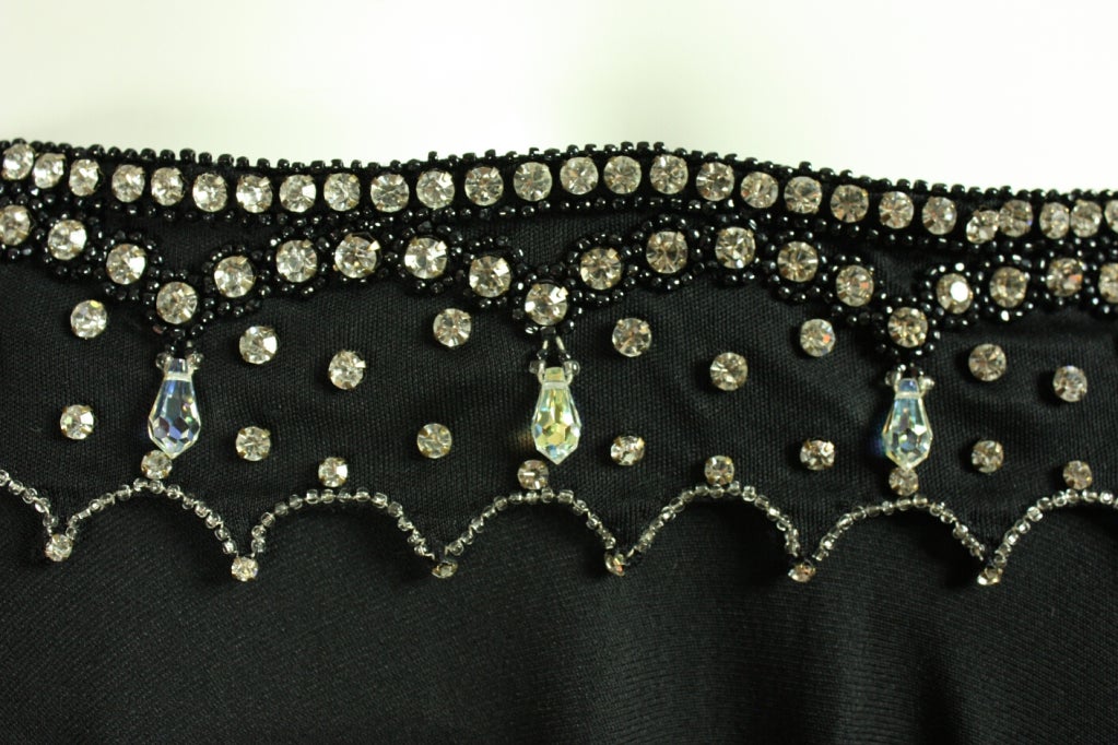1970's Black Pucci Gown with Rhinestone Accents For Sale 2
