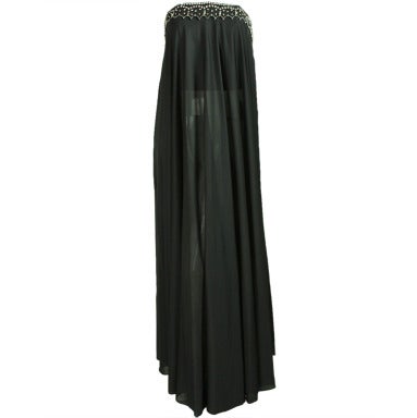Schwarzes Pucci-Kleid aus den 1970er Jahren mit Strass-Akzenten