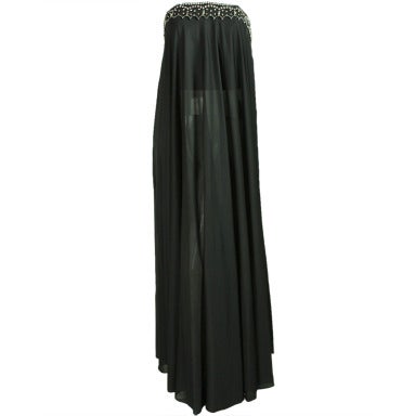 1970's Black Pucci Gown with Rhinestone Accents