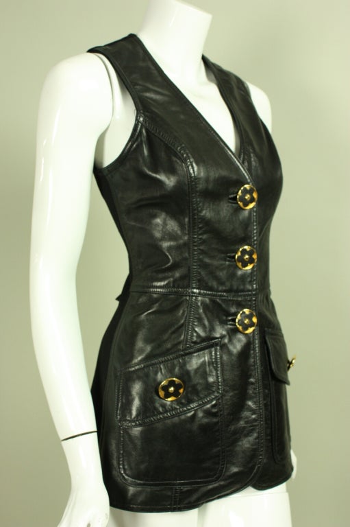 Gemma Kahng Leather Vest In Excellent Condition In Los Angeles, CA