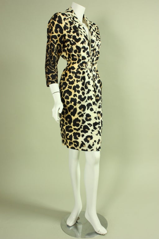 Thierry Mugler Leopard-Printed Silk Dress