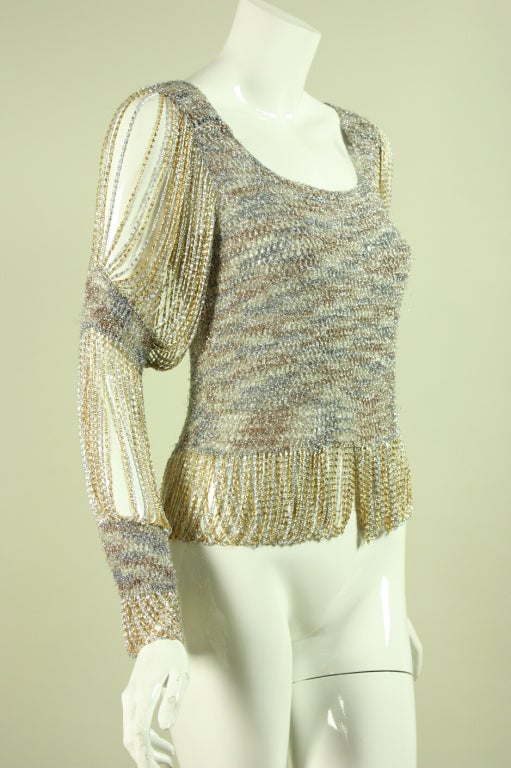 1970's Loris Azzaro Chain and Knit Sweater In Excellent Condition In Los Angeles, CA
