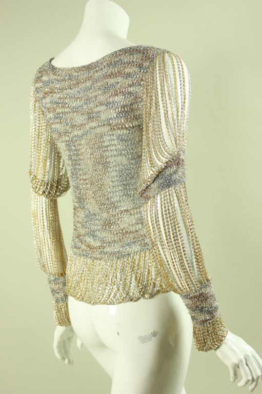 Women's 1970's Loris Azzaro Chain and Knit Sweater