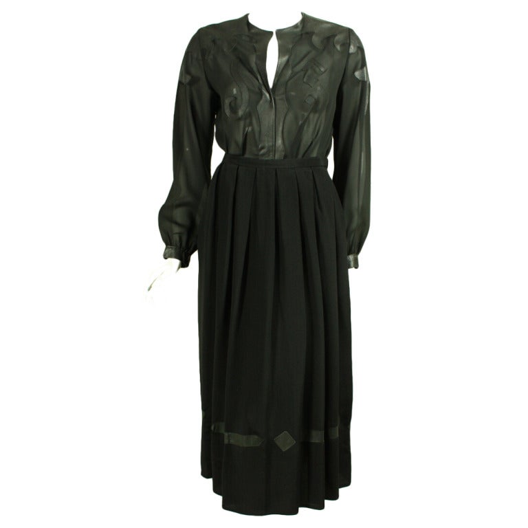 1970's Giorgio Sant'Angelo Black Ensemble For Sale