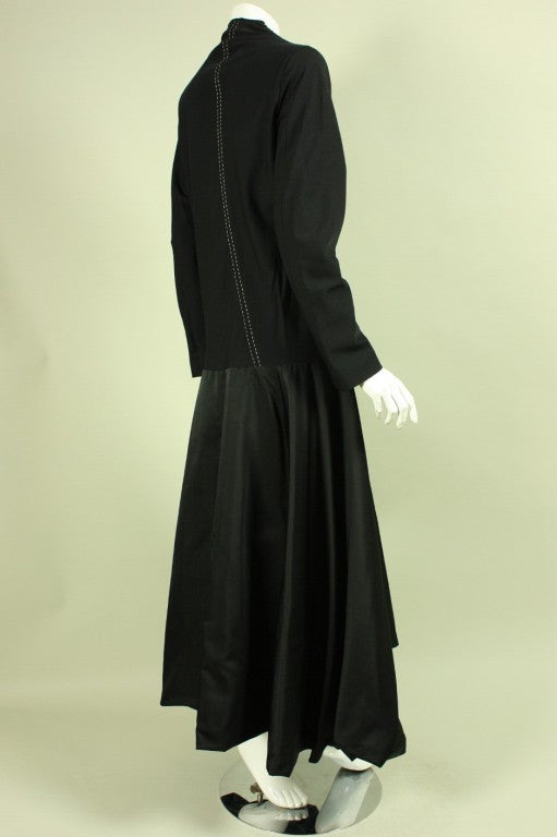 Women's Yohji Yamamoto Black Minimalist Coat Dress For Sale