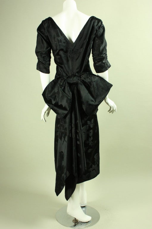 Women's Irene 1950's Black Jacquard Dress