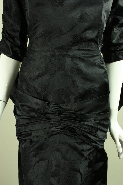 Irene 1950's Black Jacquard Dress 2