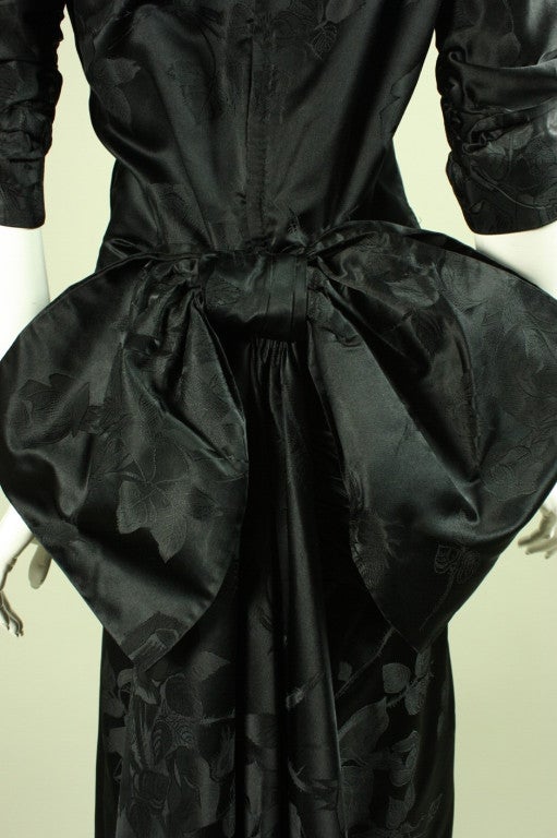 Irene 1950's Black Jacquard Dress 3