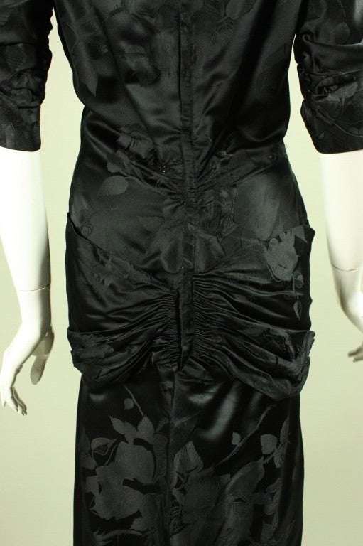 Irene 1950's Black Jacquard Dress 5