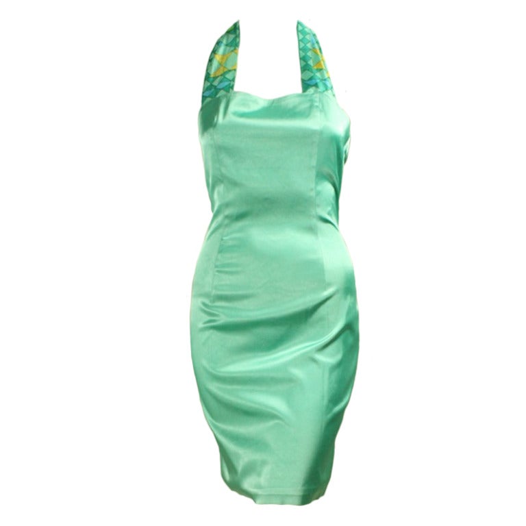 1980's Stephen Sprouse Mint Green Dress