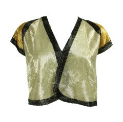 Vintage 1970
s Silver 
Gold Beaded Bolero