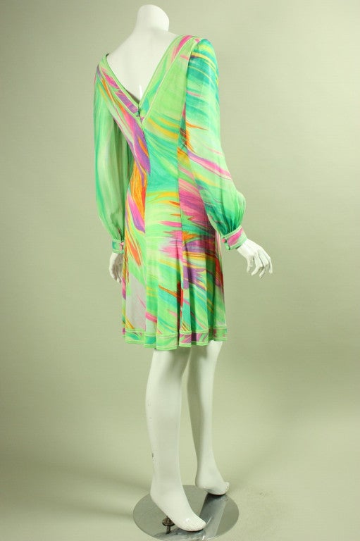 Beige 1980's Leonard Silk Jersey Dress For Sale