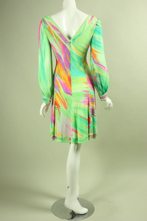 1980's Leonard Silk Jersey Dress In Excellent Condition For Sale In Los Angeles, CA