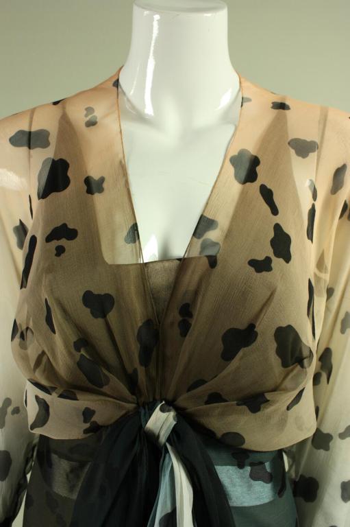 Women's 1980's Bill Blass Animal Print Ombre Gown For Sale