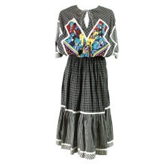 1980's Koos Van Den Akker Cotton Patchwork Dress 4