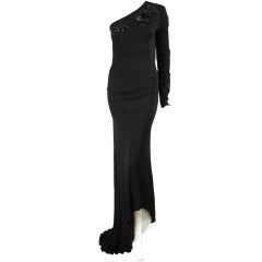 1970's Stephen Burrows One-Shouldered Gown