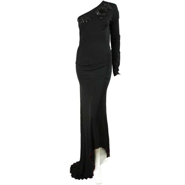 1970's Stephen Burrows One-Shouldered Gown For Sale at 1stDibs