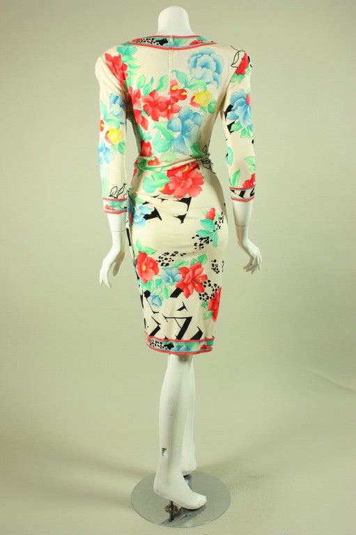Women's 1980's Leonard Ruched Silk Jersey Dress