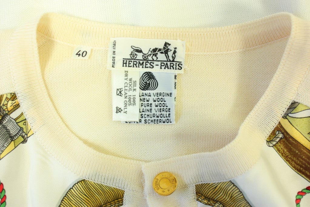Hermes Silk and Wool Printed Cardigan 2