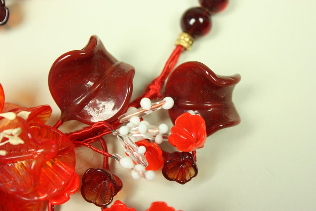 Italian Blown Glass Necklace and Earring Set 3